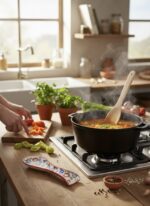 El Yapımı Kırmızı Çini Kabartmalı Kaşıklık - Görsel 4