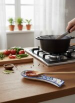 El Yapımı Mavi Çini Kabartmalı Kaşıklık - Görsel 2