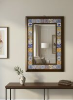 Etnik Desenli Çini Karolu Ahşap Ayna - Görsel 2