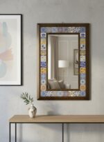 Etnik Desenli Çini Karolu Ahşap Ayna - Görsel 4