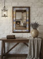 Etnik Desenli Çini Karolu Ahşap Ayna