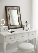 Etnik Desenli Çini Karolu Ahşap Ayna - Görsel 3