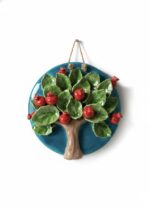 El Yapımı Kabartmalı Nar Ağacı Seramik Duvar Süsü (21cm) - Görsel 3