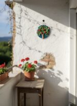 El Yapımı Kabartmalı Nar Ağacı Seramik Duvar Süsü (21cm) - Görsel 2