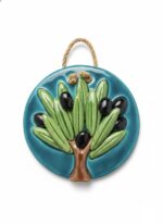 El Yapımı Kabartmalı Zeytin Ağacı Seramik Duvar Süsü (14cm) - Görsel 3