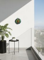 El Yapımı Kabartmalı Nar Ağacı Seramik Duvar Süsü (14cm) - Görsel 6