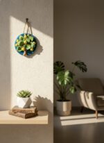 El Yapımı Kabartmalı Limon Ağacı Seramik Duvar Süsü (14cm)