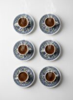 Tulu Porselen Topkapı İşlemeli 6 Kişilik 12 Parça Kahve Fincan Takımı - Görsel 2
