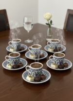 Tulu Porselen Topkapı İşlemeli 6 Kişilik 12 Parça Kahve Fincan Takımı - Görsel 4