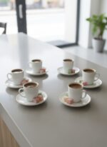 Tulu Porselen Gold İşlemeli 6 Kişilik 12 Parça Kahve Fincan Takımı - Görsel 6