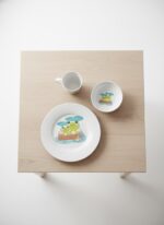 Tulu Porselen 3 Parça Sevimli Kurbağa Desenli Bebek ve Çocuk Yemek Seti - Görsel 4