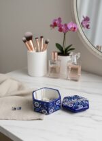 El Yapımı Dekoratif Çini Altıgen Mücevher Kutusu - Görsel 2