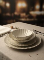 Porreal Porselen 6 Kişilik 24 Parça Gold File Detaylı Yemek Takımı - Görsel 2