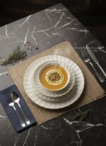 Porreal Porselen 6 Kişilik 24 Parça Gold File Detaylı Yemek Takımı - Görsel 5