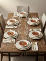 Tulu Porselen Gamze Serisi 6 Kişilik 24 Parça Gold File Detaylı Yemek Takımı - Görsel 2