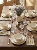 Tulu Porselen Elif Serisi 6 Kişilik 24 Parça Gold File Detaylı Yemek Takımı - Görsel 3