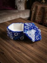 El Yapımı Dekoratif Çini Altıgen Mücevher Kutusu - Görsel 2