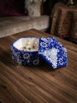 El Yapımı Dekoratif Çini Altıgen Mücevher Kutusu - Görsel 4