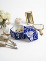 El Yapımı Dekoratif Çini Altıgen Mücevher Kutusu - Görsel 3