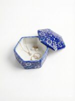 El Yapımı Dekoratif Çini Altıgen Mücevher Kutusu - Görsel 5