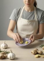 El Yapımı Seramik Rende Tabağı (13 cm) - Sarımsak, Zencefil, Meyve Püresi ve Bebek Maması Hazırlayıcı - Görsel 3