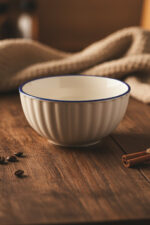 Lacivert Bulut Desenli 6'lı Çok Amaçlı Yuvarlak Kase Takımı - Çorba, Meyve, Çerez, Sos ve Kahvaltılık Sunum Seti - Görsel 3