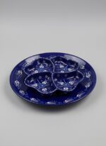 El Yapımı Mavi Çini Desenli Dört Bölmeli Servis Tabağı - Görsel 2