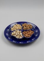 El Yapımı Mavi Çini Desenli Dört Bölmeli Servis Tabağı - Görsel 5