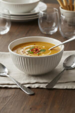 Beyaz Çizgi Desenli 6'lı Çok Amaçlı Yuvarlak Kase Takımı - Çorba, Meyve, Çerez, Sos ve Kahvaltılık Sunum Seti