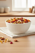 Beyaz Çizgi Desenli 6'lı Çok Amaçlı Yuvarlak Kase Takımı - Çorba, Meyve, Çerez, Sos ve Kahvaltılık Sunum Seti - Görsel 4