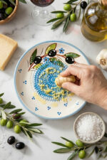 El Yapımı Seramik Rende Tabağı (13 cm) – Sarımsak, Zencefil, Meyve Püresi ve Bebek Maması Hazırlayıcı - Görsel 2