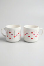 Renkli Kalp Desenli 2'li Kupa Sevgiliye ve Arkadaşa Özel Hediyelik Bardak - Görsel 3