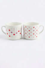 Renkli Kalp Desenli 2'li Kupa Sevgiliye ve Arkadaşa Özel Hediyelik Bardak - Görsel 4