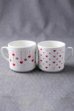 Renkli Kalp Desenli 2'li Kupa Sevgiliye ve Arkadaşa Özel Hediyelik Bardak - Görsel 8