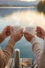 Renkli Kalp Desenli 2'li Kupa Sevgiliye ve Arkadaşa Özel Hediyelik Bardak - Görsel 2